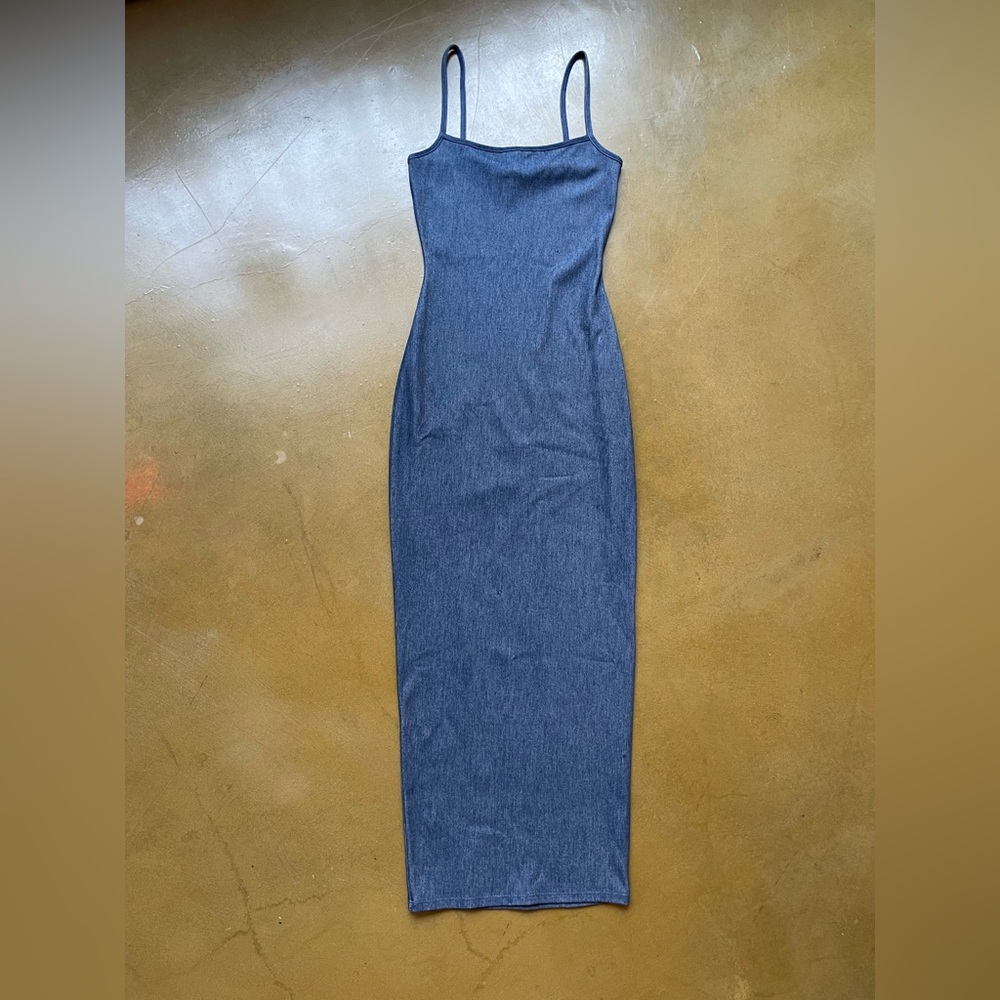 Naked Wardrobe Denim Blue Maxi Dress